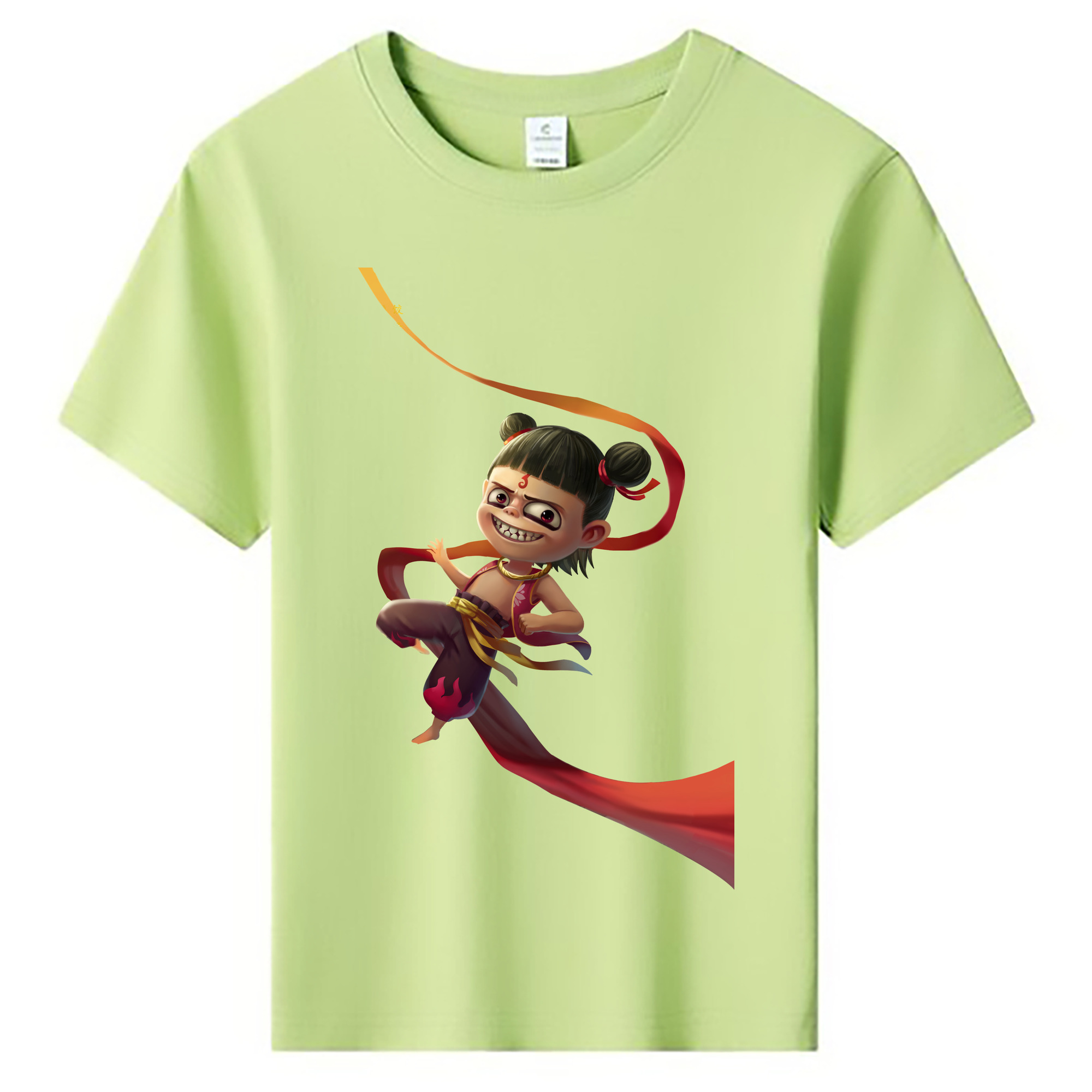 （画像用） Ne Zha 2 ナタ 魔童の大暴れ 綿100％キッズTシャツ（フロントプリント）